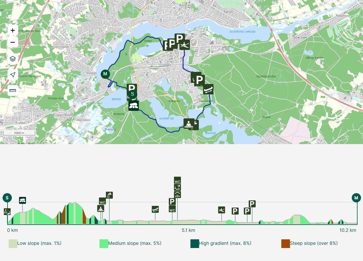 Silk Route wandelkaart Silkeborg merengebied