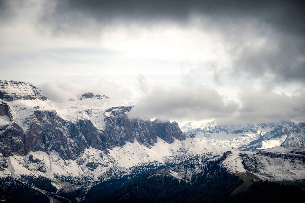Panorama uitzicht Seceda Odle groep Dolomieten