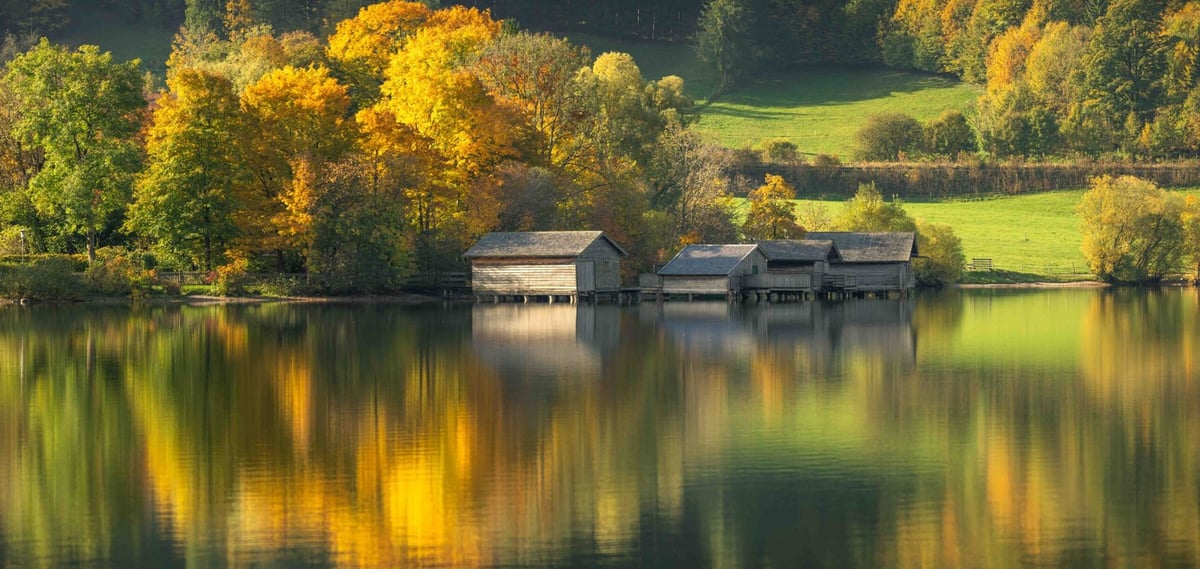 Schliersee meer Beieren herfstkleuren panorama