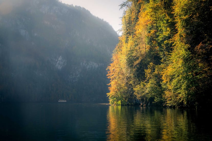 Königssee ochtendmist serene rust