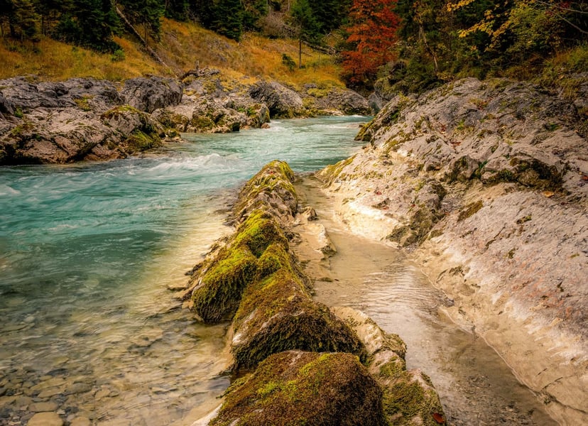 Rivier Rissbach Karwendel herfst