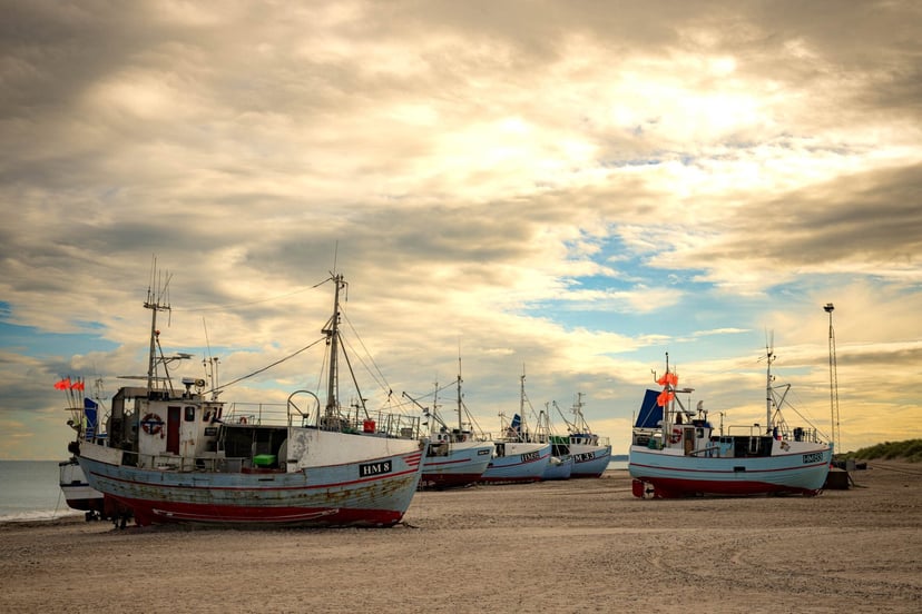 Vissersboten Noord-Jutland kust