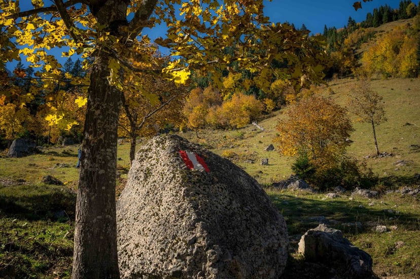Wandelpad Binsalm berglandschap
