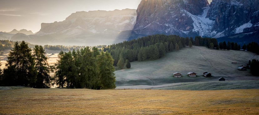 Seiser Alm panorama eerste ochtendlicht