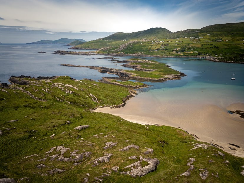 Derrynane Bay panorama drone