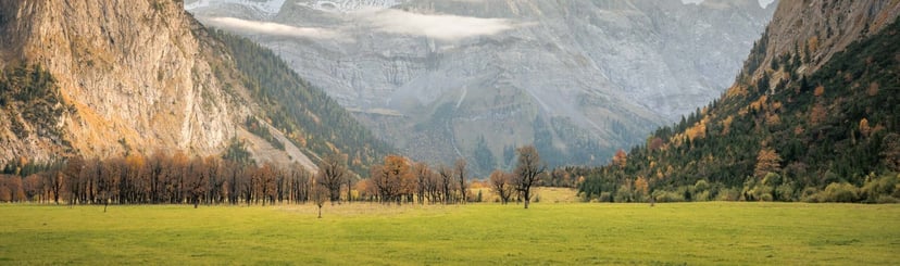 Panorama Ahornboden Karwendel herfst