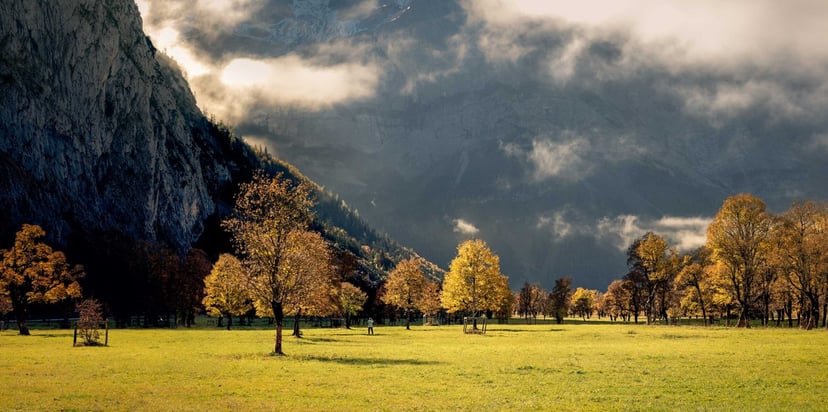 Grosser Ahornboden panorama esdoorns Karwendel
