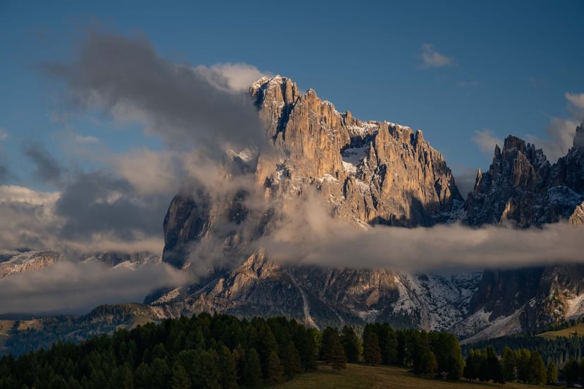 Seiser Alm ochtendlicht berghutten