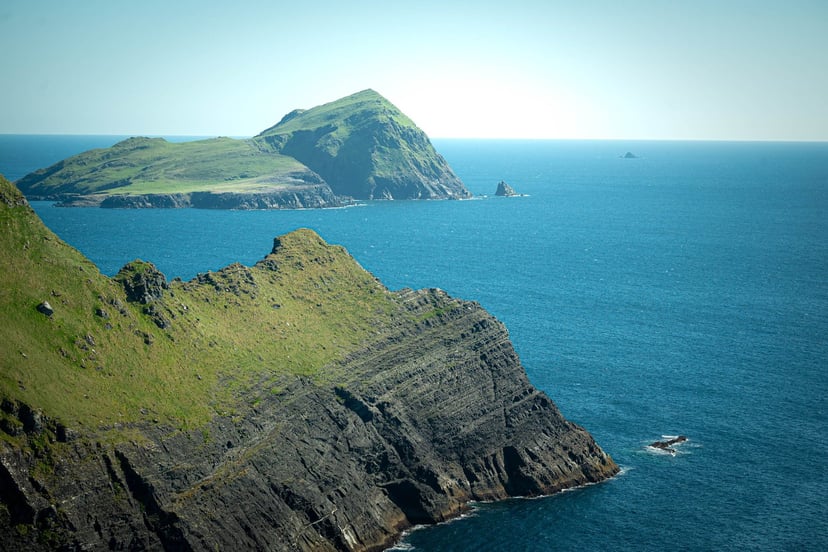 Nadering van Little Skellig met gannetkolonie
