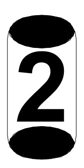 Black cylinder with number 2 printed on its surface.